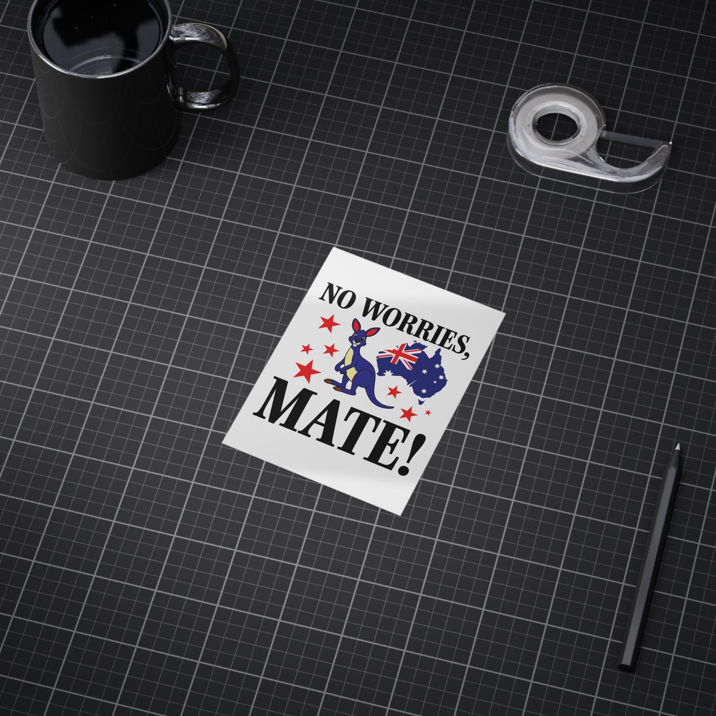 No Worries Mate Poster | Aussie Lifestyle Wall Art