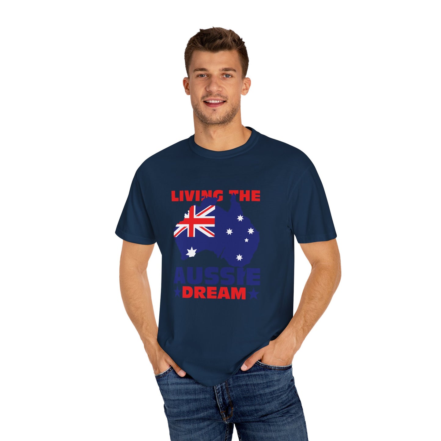 Living the Aussie Dream T-Shirt | Unisex Garment-Dyed Tee Celebrating Australian Spirit – BackToClassy