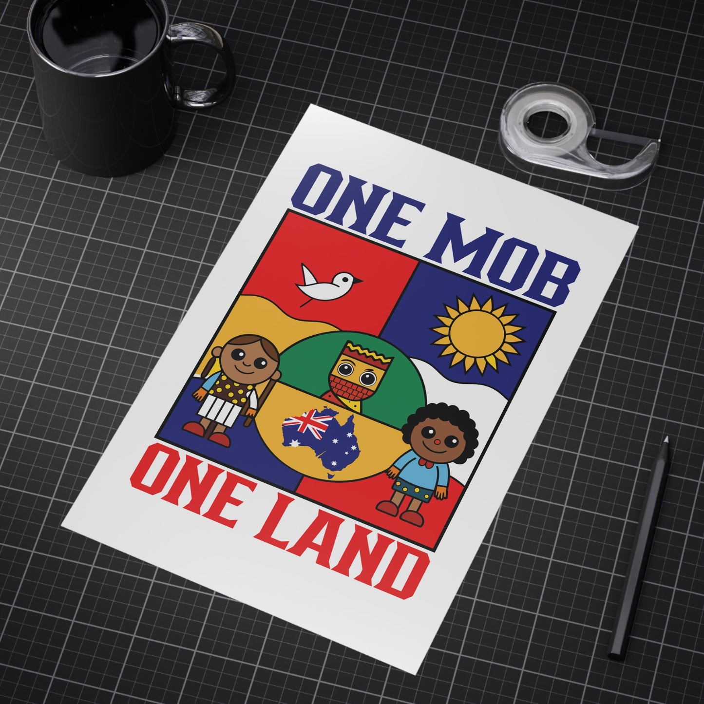 One Mob Poster | Australian Unity & Aboriginal Heritage Wall Art