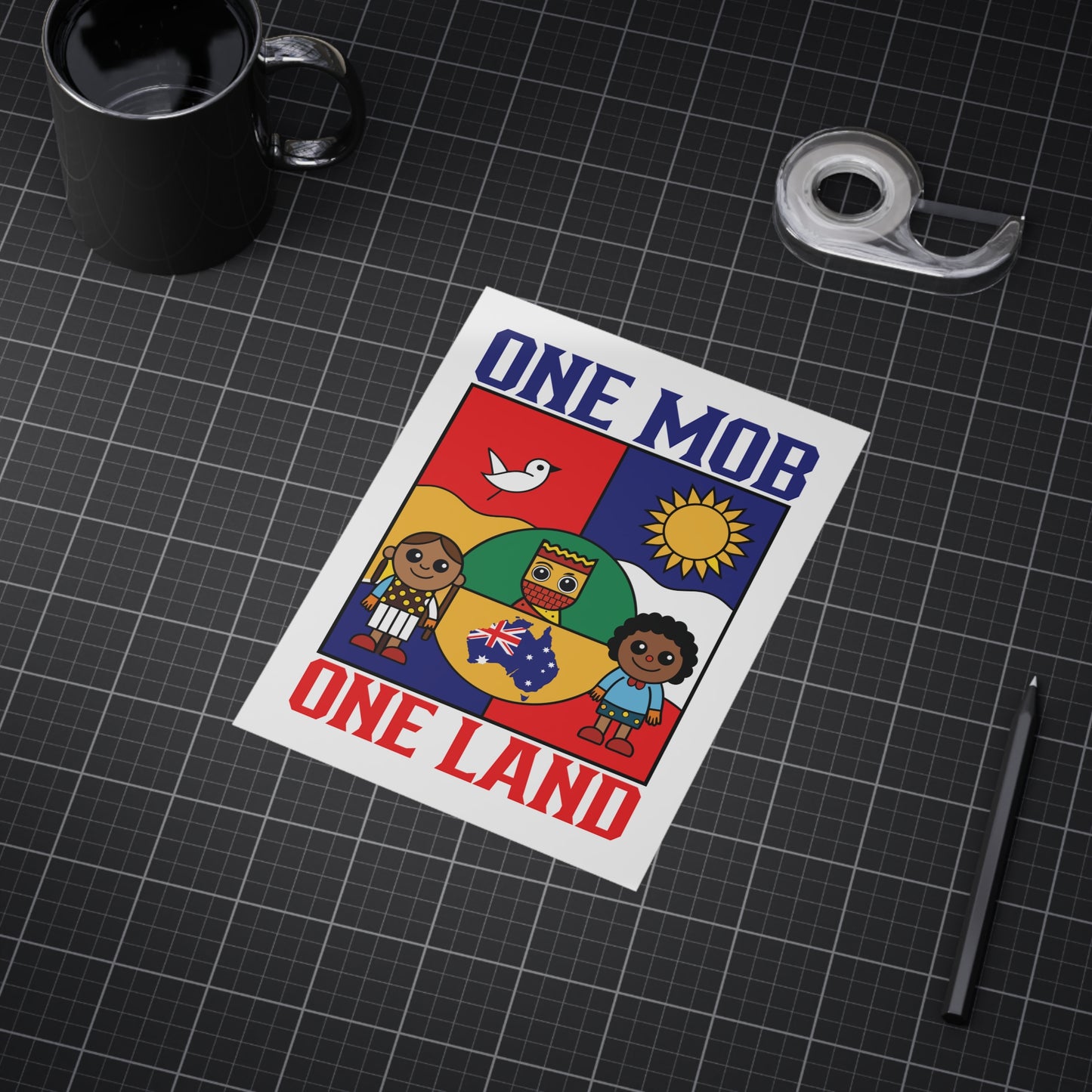 One Mob Poster | Australian Unity & Aboriginal Heritage Wall Art