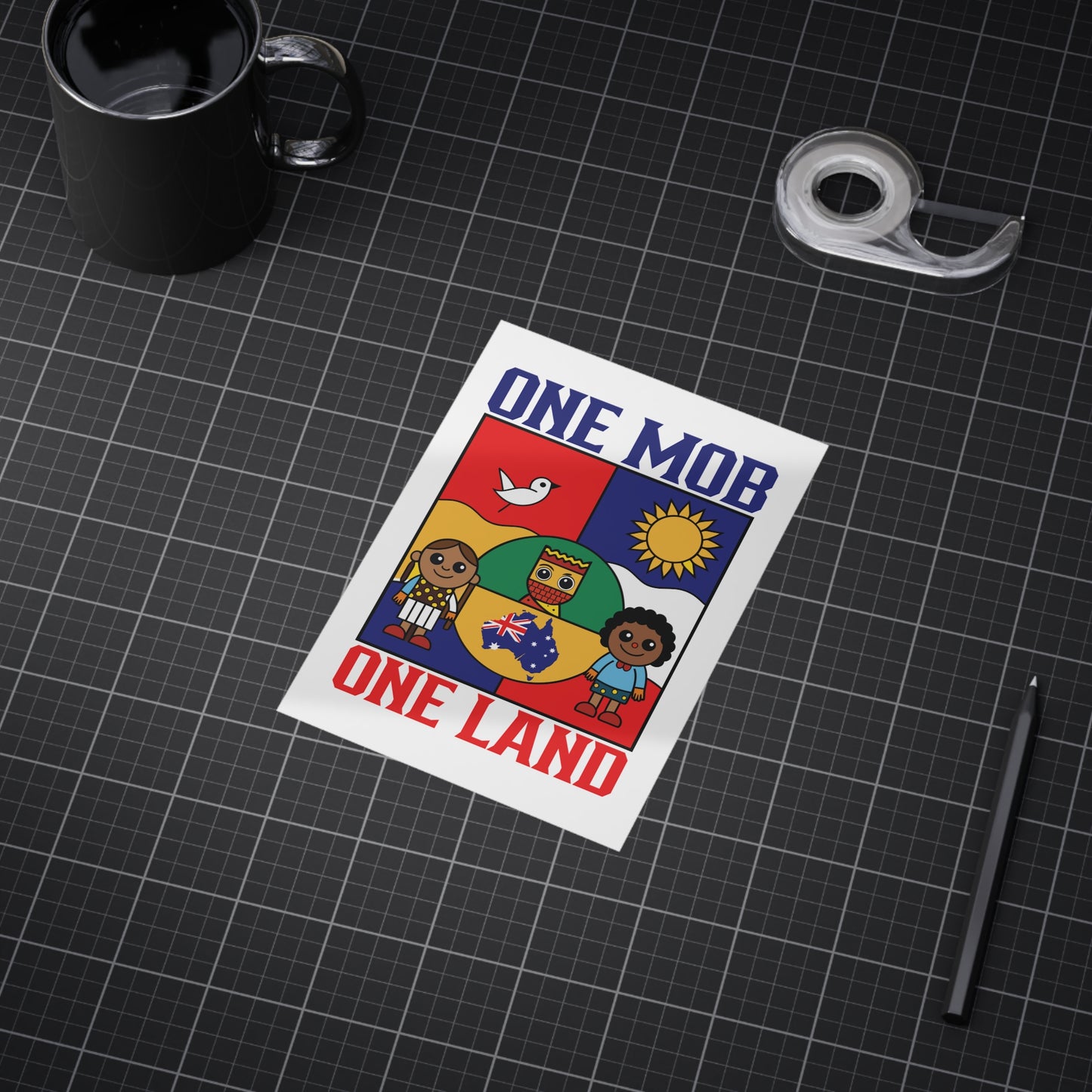 One Mob Poster | Australian Unity & Aboriginal Heritage Wall Art