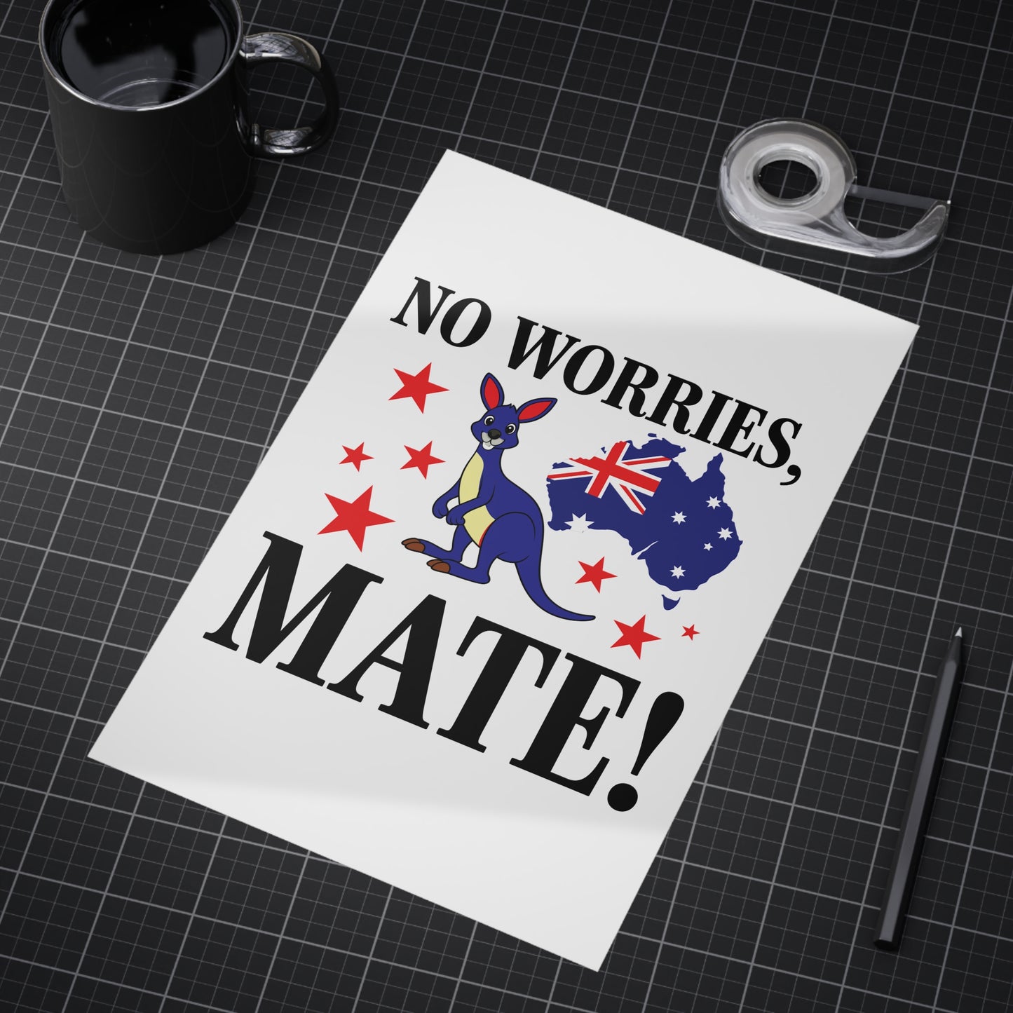 No Worries Mate Poster | Aussie Lifestyle Wall Art
