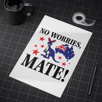 No Worries Mate Poster | Aussie Lifestyle Wall Art