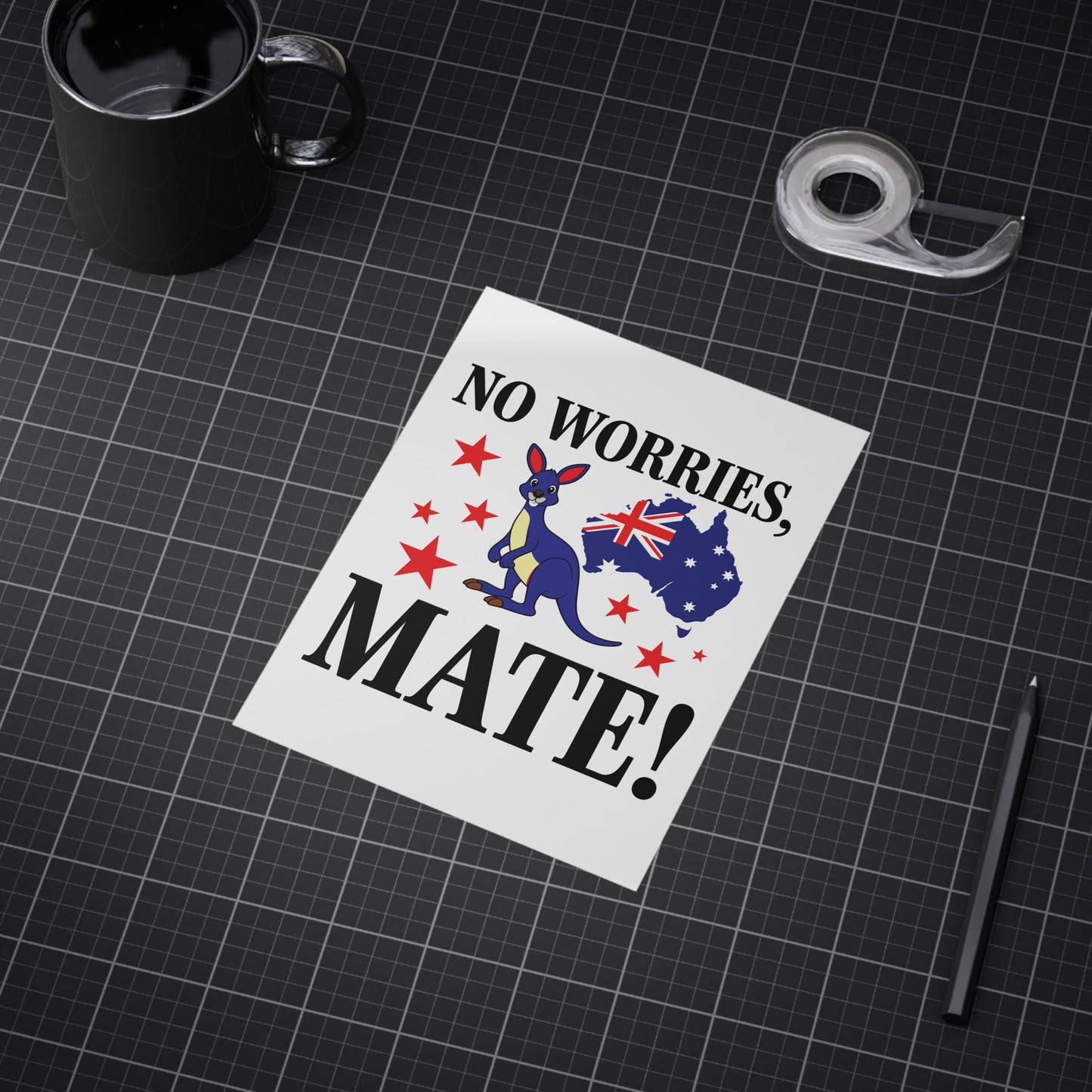 No Worries Mate Poster | Aussie Lifestyle Wall Art