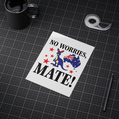 No Worries Mate Poster | Aussie Lifestyle Wall Art