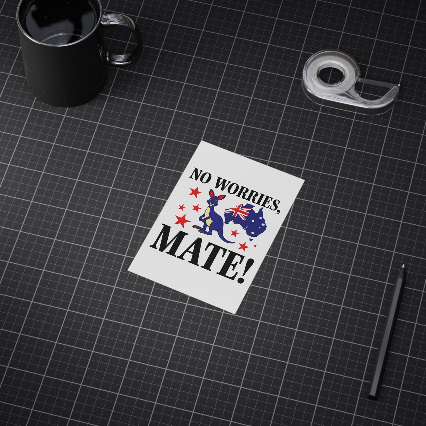 No Worries Mate Poster | Aussie Lifestyle Wall Art