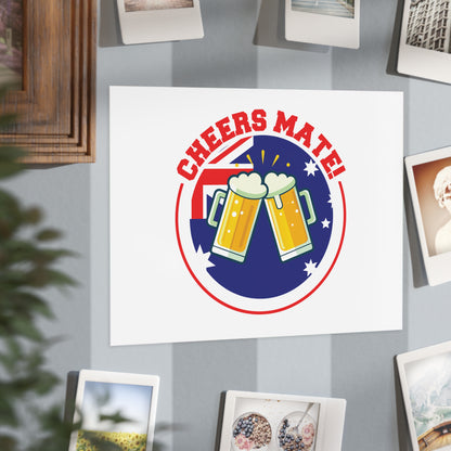 Cheers Mate Poster | Fun Aussie Wall Art