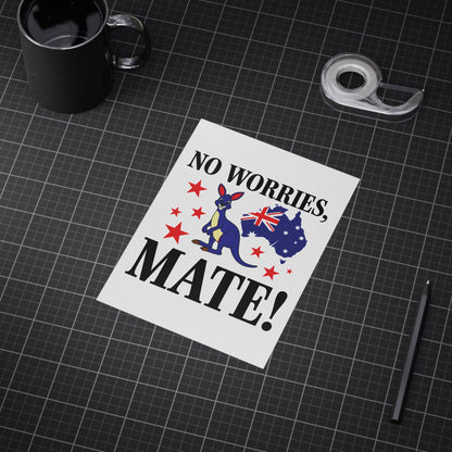 No Worries Mate Poster | Aussie Lifestyle Wall Art
