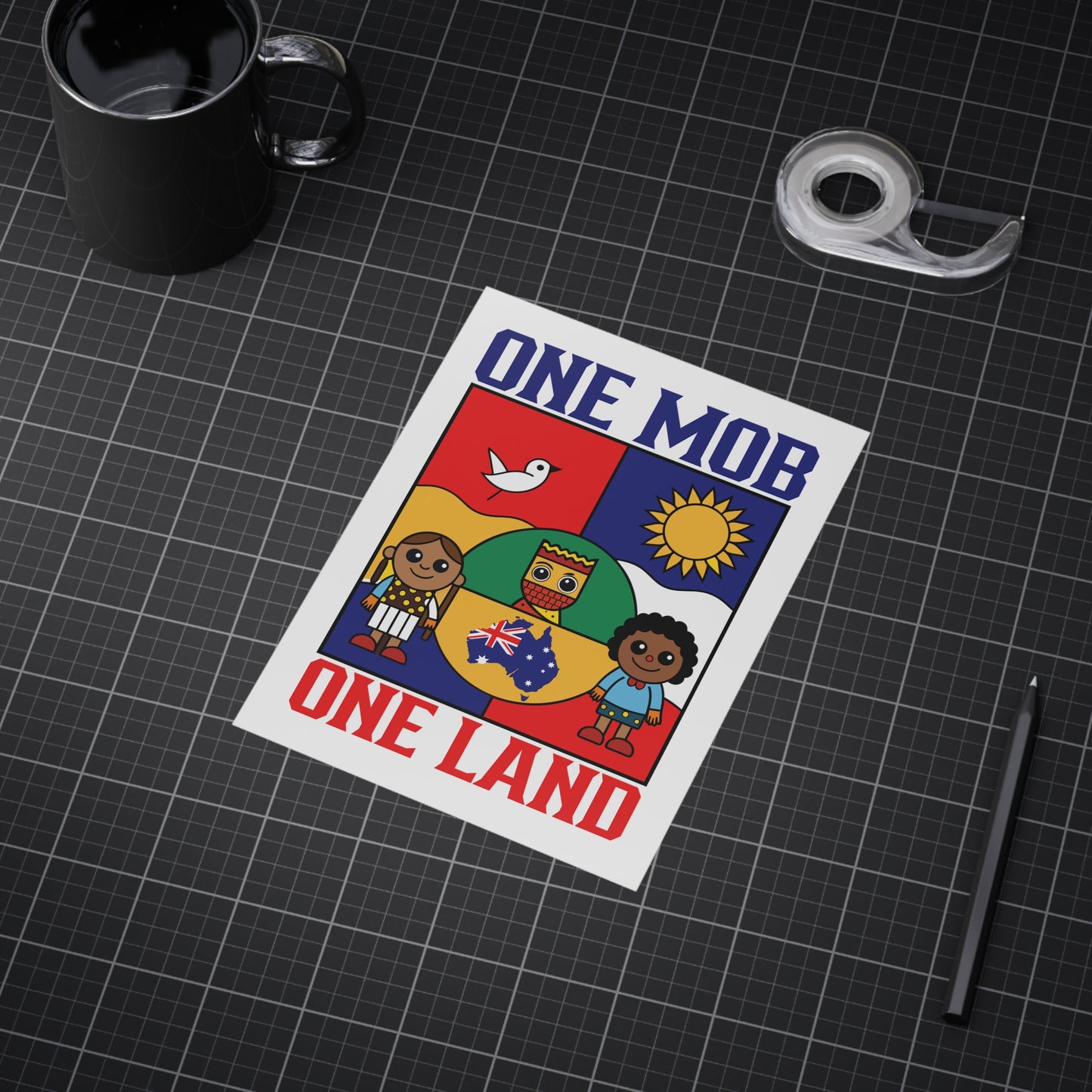 One Mob Poster | Australian Unity & Aboriginal Heritage Wall Art