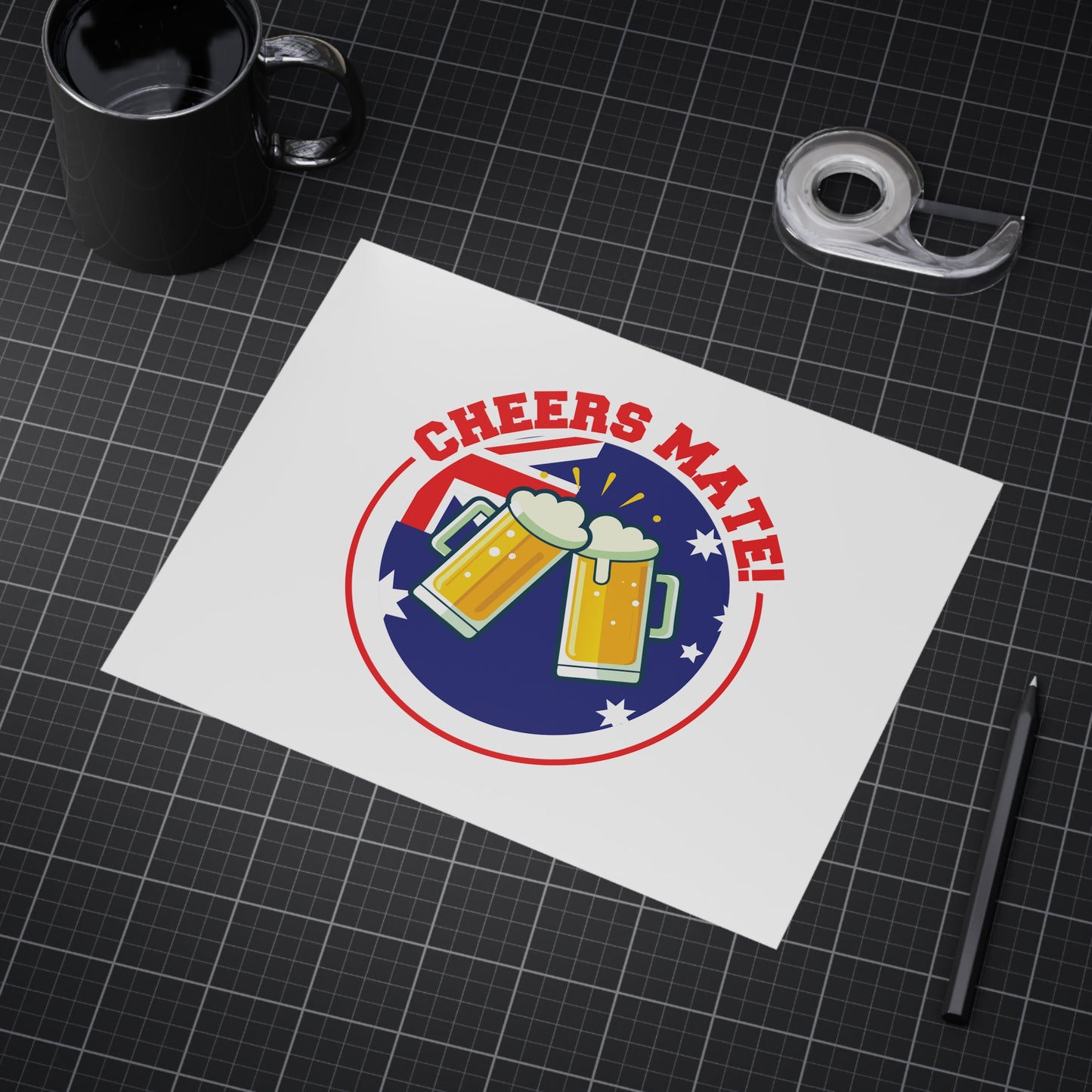 Cheers Mate Poster | Fun Aussie Wall Art