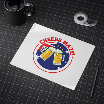 Cheers Mate Poster | Fun Aussie Wall Art