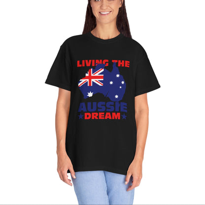 Living the Aussie Dream T-Shirt | Unisex Garment-Dyed Tee Celebrating Australian Spirit – BackToClassy