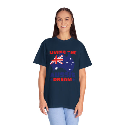 Living the Aussie Dream T-Shirt | Unisex Garment-Dyed Tee Celebrating Australian Spirit – BackToClassy