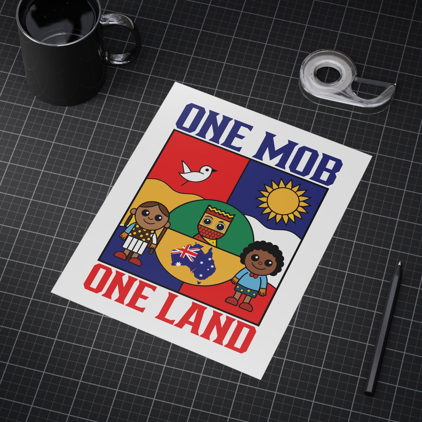 One Mob Poster | Australian Unity & Aboriginal Heritage Wall Art