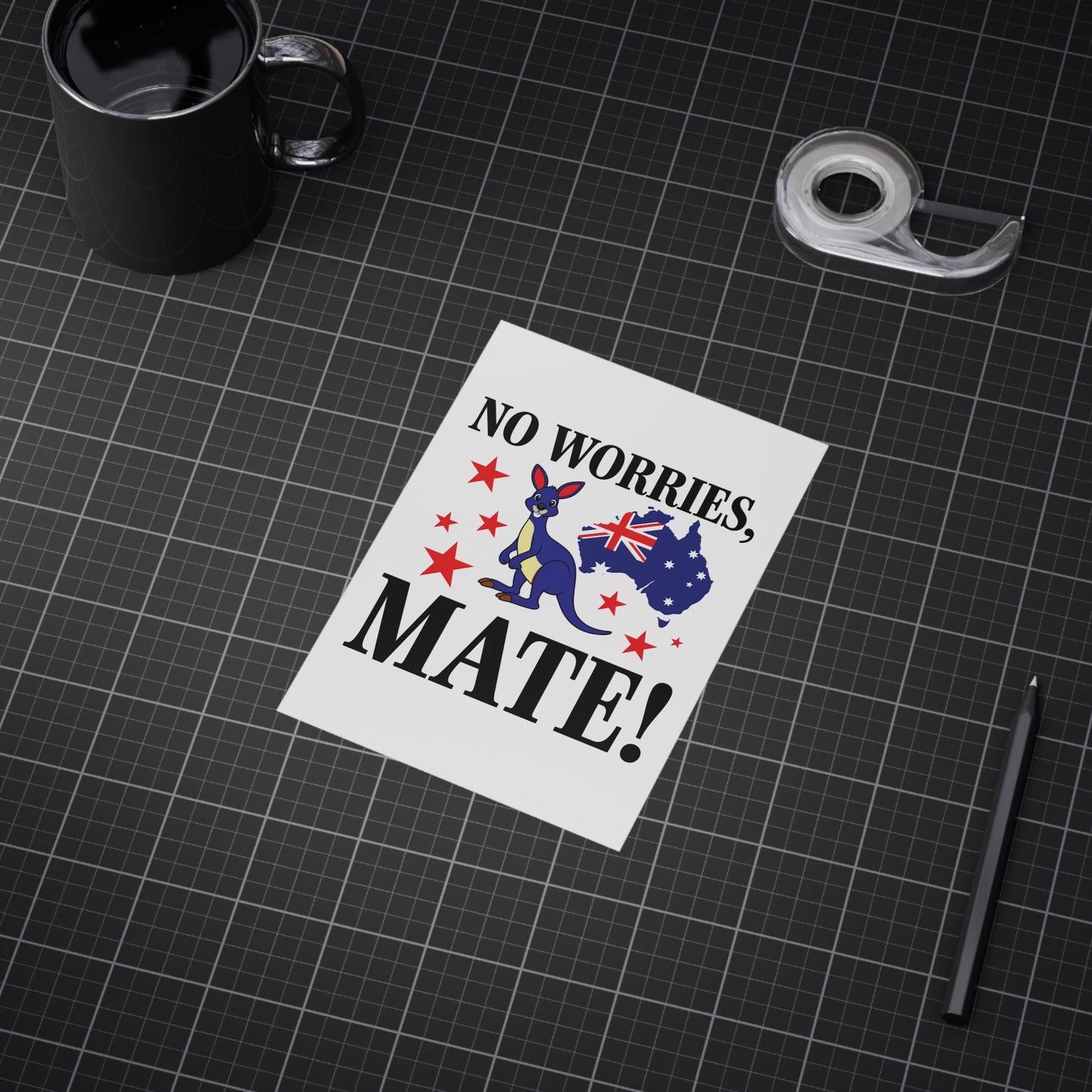 No Worries Mate Poster | Aussie Lifestyle Wall Art